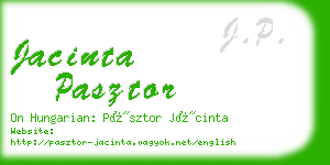 jacinta pasztor business card